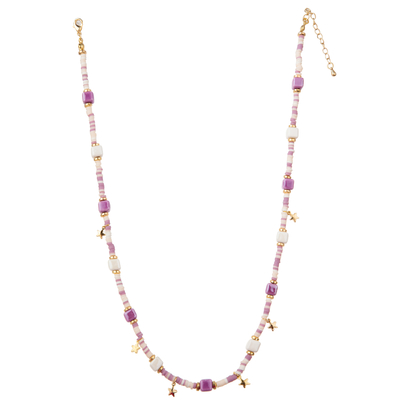 Perlenbesetzte vergoldete Mehrfarbenhalskette des Kettenglied-14K mit Schmetterling/Blume/Herzen/Shell-/Stern-Anhänger