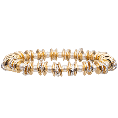 Goldsilberne Mischung spezieller entworfener Ring Stretchy Handmade Beads Bracelets mit 4mm kleiner glänzender Glasperle