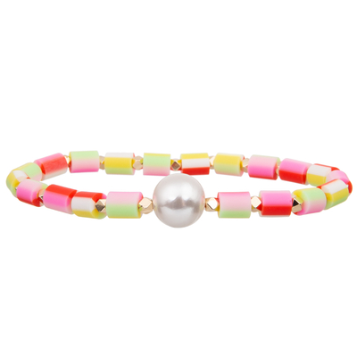 Silikonperlen dehnbar mit handgemachten Perlen-Armbändern barocke Glasfarbe der perle multi