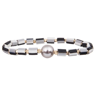 Silikonperlen dehnbar mit handgemachten Perlen-Armbändern barocke Glasfarbe der perle multi