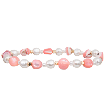 Natürliche bunte Unshaped Shell Beads Matched 6mm und 4mm Glasperlen-handgemachte Perlen-Armbänder