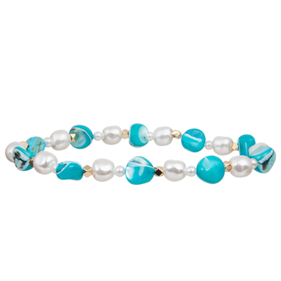Natürliche bunte Unshaped Shell Beads Matched 6mm und 4mm Glasperlen-handgemachte Perlen-Armbänder