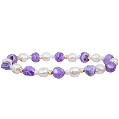Natürliche bunte Unshaped Shell Beads Matched 6mm und 4mm Glasperlen-handgemachte Perlen-Armbänder