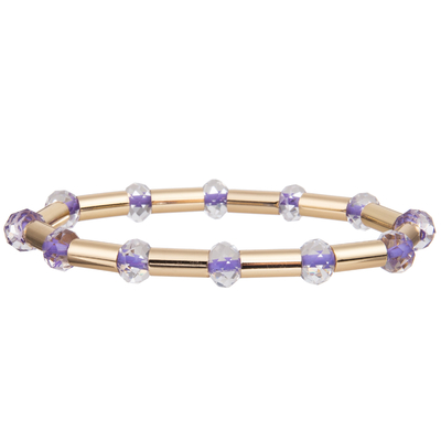 Neues Goldglänzendes Messingrohr stellte der Art-2023 mit multi Farbe Crystal Stretchy Handmade Beads Bracelets gegenüber