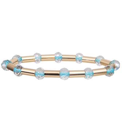 Neues Goldglänzendes Messingrohr stellte der Art-2023 mit multi Farbe Crystal Stretchy Handmade Beads Bracelets gegenüber