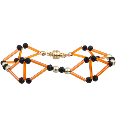 3D-Dreieckserklärung Handgefertigte Perlen Armbänder (Orange/Grün/Blau)