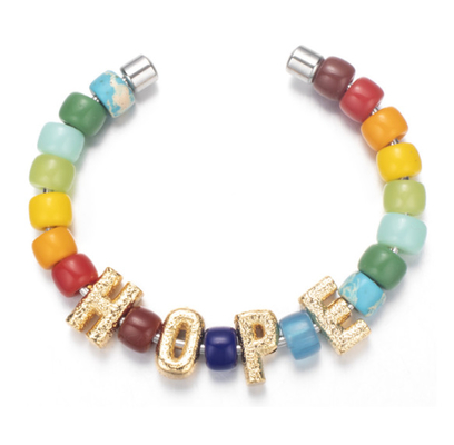 18.5cm handgemachte perlenbesetzte Armbänder, Edelstahl-Stärken-Perlen-Armband Mehrfarben