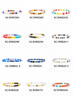 16.5-17cm Tila-Perlen-Armband, zwei Mischungsfarbe des Stränge Glasperle-Armbandes 12
