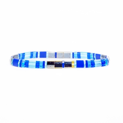 Blaues Tila-Perlen-Armband, böhmische Freundschafts-Armbänder mit Perlen