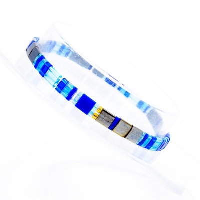 Blaues Tila-Perlen-Armband, böhmische Freundschafts-Armbänder mit Perlen