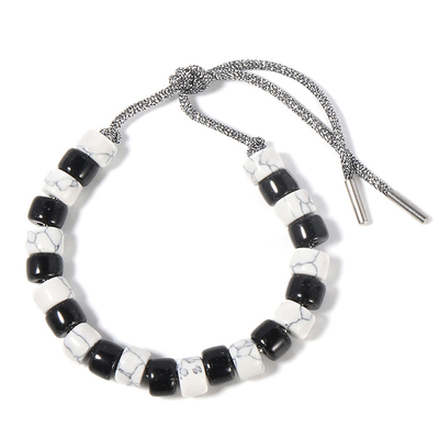 Traditionelles kühles weißes Türkis-Stärken-Perlen-Schwarzweiss-Unisexarmband