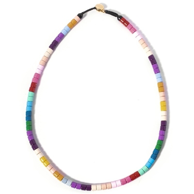 Legierungs-geometrische Email-Perlen-Halskette, Perlen-Halsband-Halskette für Frau