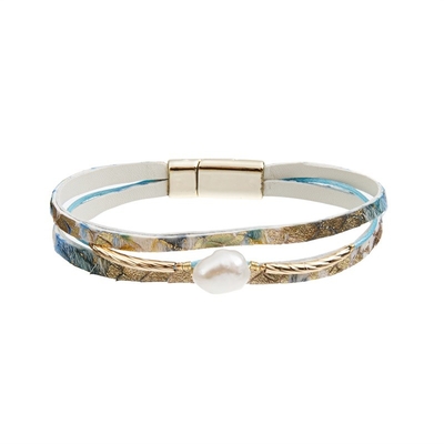 Mehrfarbensüßwasser-Perlen-Lederarmband-junges Mädchen für Sommerkleidung