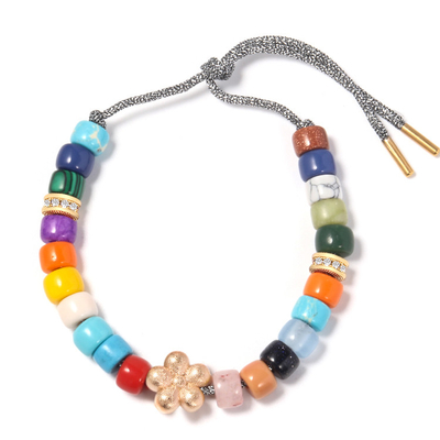 Goldplatten-Stärke bördelt Armband-Regenbogen-Naturstein mit glänzendem Zircon