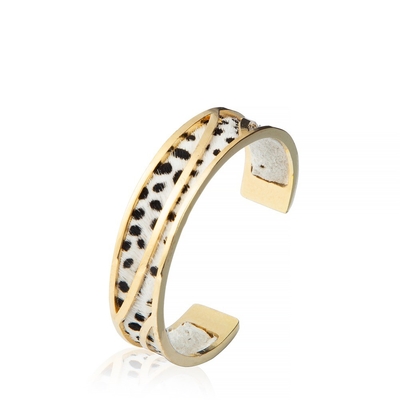 Wirkliche veränderbare handgemachte lederne Stulpen, ausgehöhltes Gold überzogenes Stulpen-Armband