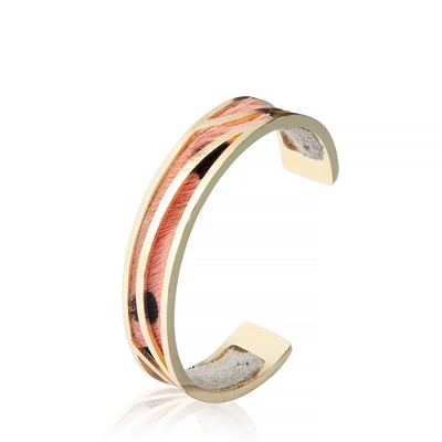 Rosa Leopard-Pferdehaar-Armband