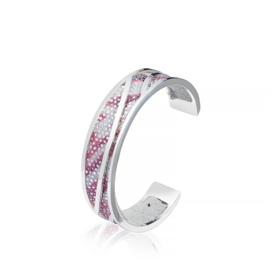Breite Pink-Sterling Silver Cuff Bracelets 13mm mit justierbarer Öffnung