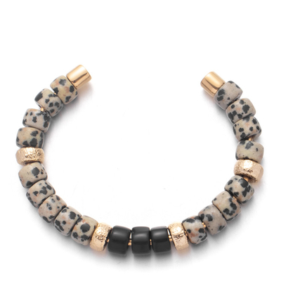 Leopard Dot Handmade Beaded Bangles High polierte Alltagskleidung