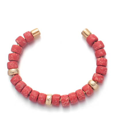 Entfernbare Armbänder DIY mit wirklichem Gold des Perlen-rotem Kaiserstein-18k überzogen