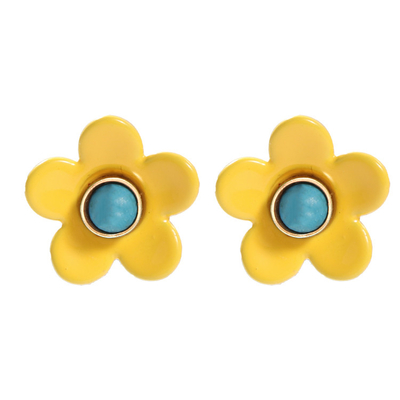 Soem-ODM-Blumen-Email-Ohrringe 5g/Pair bunt für Frauen