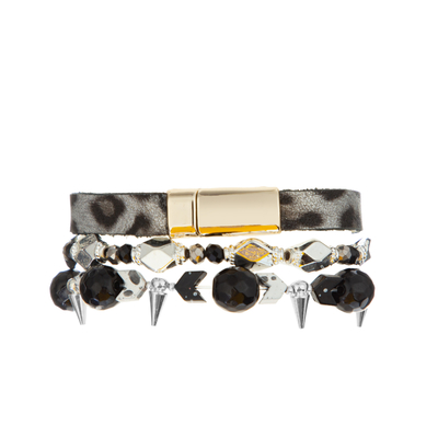 Perlenbesetzte Armbänder Soems 8mm stellt Fall ein und Winter reden Schwarzweiss an