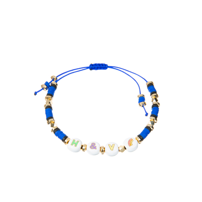 Polymer Clay Beaded Letter Bracelet, 7.4*8mm Alphabet-Perlen-Armbänder
