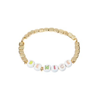 18.5cm nennen elastische Email-Perlen Armband mit dem überzogenen Gold 14k