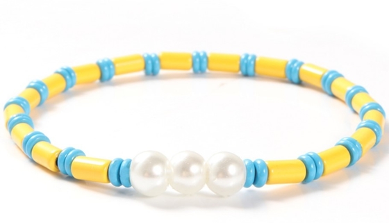 6mm Shell Pearl And Bead Bracelet böhmisches strechy mit veränderbarer Länge Art 18.5cm