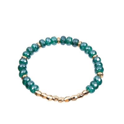 Gefärbt Shinny Seil Grün-Jasper Beaded Bracelets 5*8mm elastisches Schnur-Material