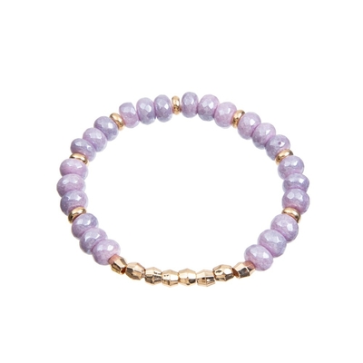 Galvanisierte lila Purpur-handgemachte Perlen-Armbänder, stellten dehnbares 8mm Perlen-Armband gegenüber