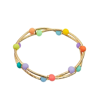 Soems Regenbogen farbiges handgemachtes Messingplastik der Perlen-Armband-6mm 8mm