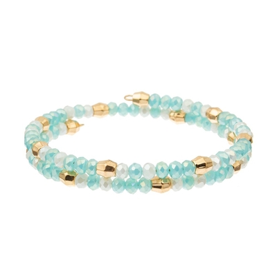 Sommer-Minzen-handgemachte Perlen-Armbänder, Soem Crystal Wrap Bracelets