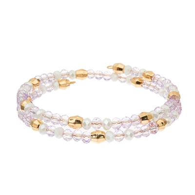 Rosa purpurrote Messingorange 3 Schicht-Draht-Crystal Wrap Bracelets With Golds