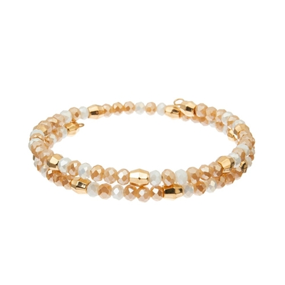 Rosa purpurrote Messingorange 3 Schicht-Draht-Crystal Wrap Bracelets With Golds