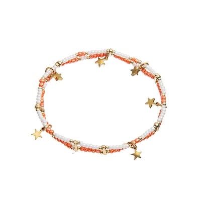 5mm Messingstern-handgemachte Perlen-Armbänder mit 2mm Samen-Perlen