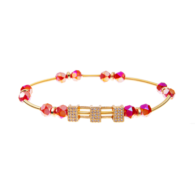 7,5&quot; Quaste bördelte das handgemachte überzogene Armband-dehnbare Gold 14k