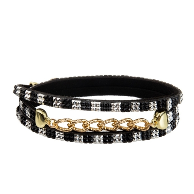 Böhmen 3 Schicht-Verpackungs-Lederarmbänder mit Kette und Charme