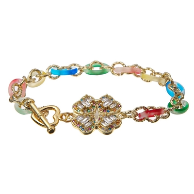 Harz-Goldzircon-Messingmagnet-handgemachte Perlen-Armband-Steigung