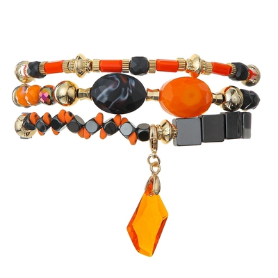 Dehnbarer Halloween-Schmuck stellte Swarovski-Art mit Crystal Hematite Charm ein