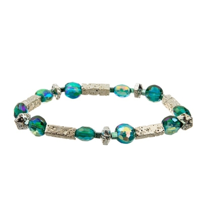 Mond-Form-Perlen mit silbernen Messingperlen übergeben Handwerks-Armbändern kreativen Schmuck