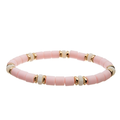 Stapel-Rosa-Farbe Böhmens bördelte multi elastisches Armband für Sommer-Mode