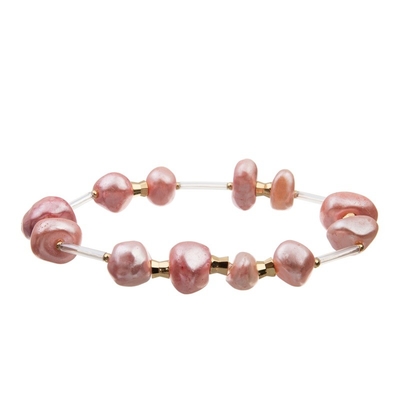 Stapel-Rosa-Farbe Böhmens bördelte multi elastisches Armband für Sommer-Mode