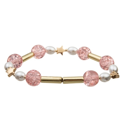 Stapel-Rosa-Farbe Böhmens bördelte multi elastisches Armband für Sommer-Mode