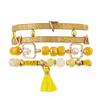 Lederner Verpackungs-Crystal Bead Bracelet With Magnetic-Verschluss für Mädchen