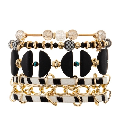 Kühle Punkart-handgemachtes Lederarmband mit Goldkettenschachbrettmuster-Ball