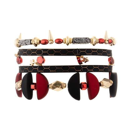 Echte lederne Handhandwerks-mehrschichtiges Armband-kundengerechte schwarze Farbe