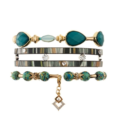 Grüne Farbstapelbares Armband stellte Frühjahrskollektion für elegante Frauen ein