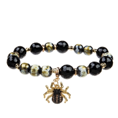 Multi Schicht-Halloween-Feiertags-dehnbares Armband eingestellt mit Spinnen-und Zircon-Charme
