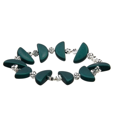 Mond-Form-Perlen mit silbernen Messingperlen übergeben Handwerks-Armbändern kreativen Schmuck