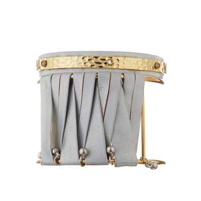 Hand- gesponnene metallische Farbleder-Stulpen-Armbänder für Frauen-Mädchen